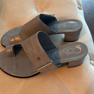 Calvin Klein Women's Silver Mules